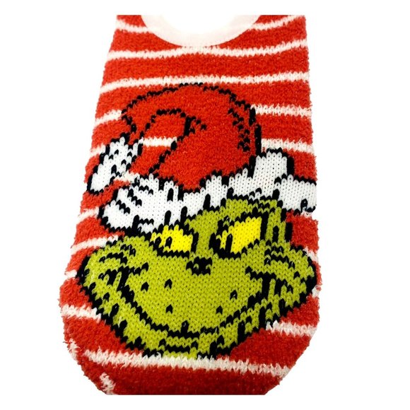 Dr. Seuss The Grinch Fuzzy Sock House Slippers 2pk Green Christmas Ankle Socks - Picture 2 of 8
